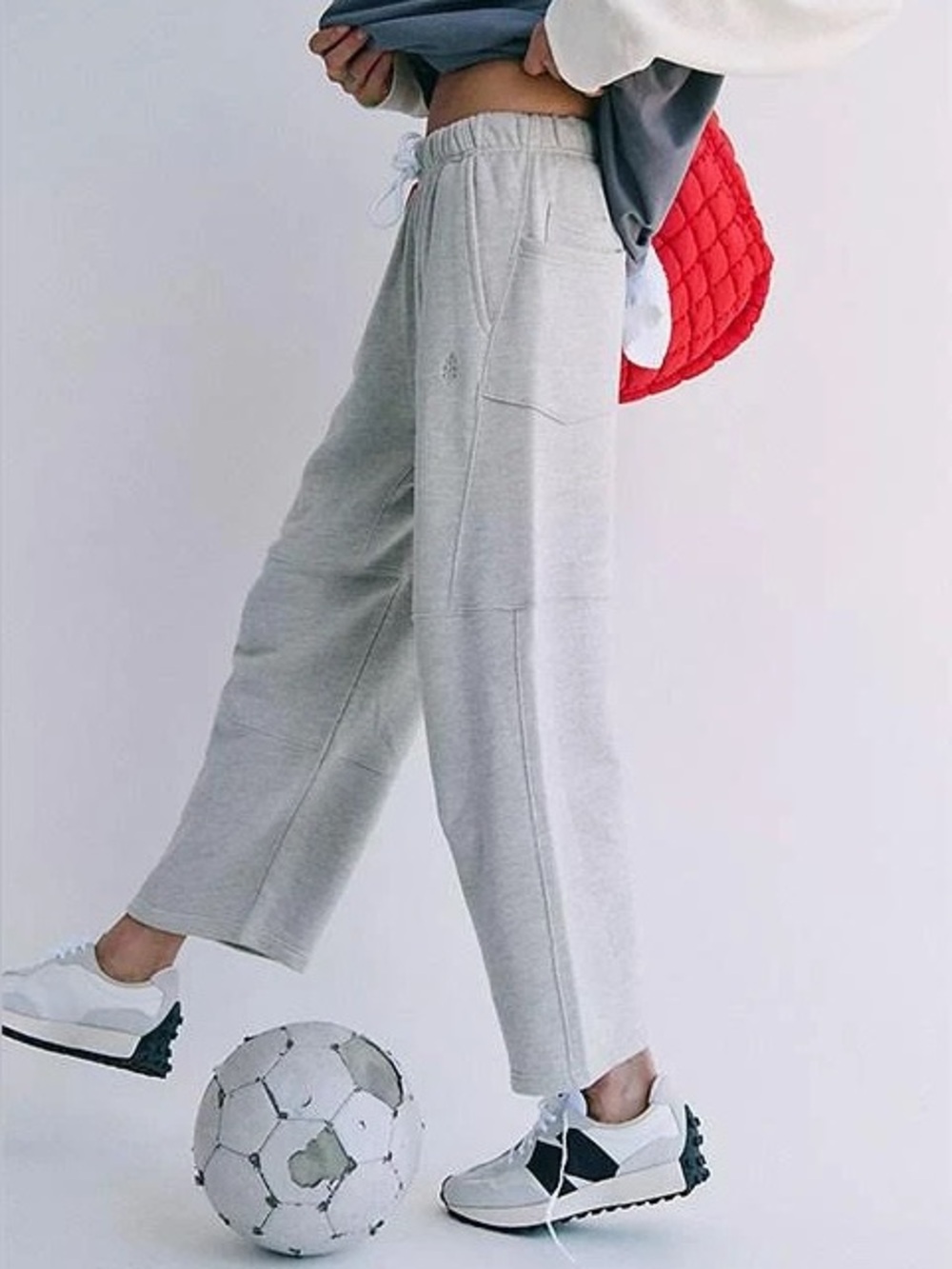 Free People Movement Top Score Barrel Pants in Heather Gray